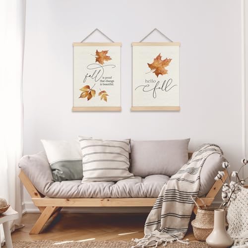 Supwhd Fall Leaf Wall Art with Wooden Poster Hanger, Fall Wall Decor, Fall - Image 3