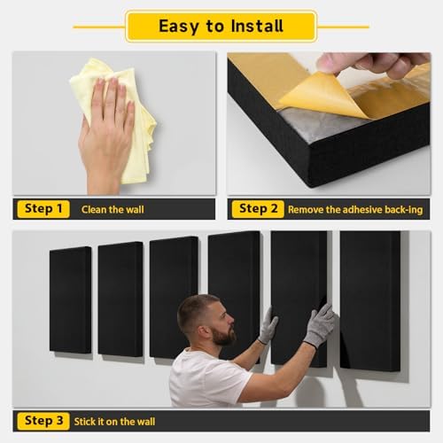 4 PCS 2" Thick Acoustic Panels, 23.6" x 11.8", Fiberglass Sound Absorbing Panels - Image 6