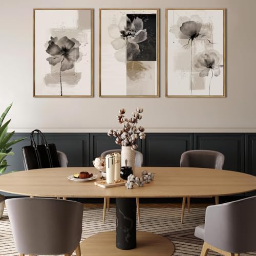 IARTTOP Neutral flower Framed Wall Art 16x24 Inch Black Beige Abstract Floral - Image 6