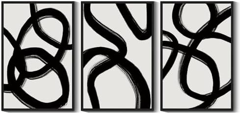 Drsoum Large 24x36in Black and Gray Abstract Framed Wall Art Decor Duotone - Image 5