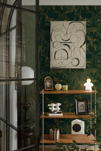 Heroad Dark Green Peel and Stick Wallpaper Boho Contact Paper 17.3"x196" Jungle - Image 2