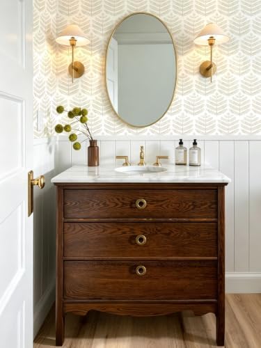 Orainege Peel and Stick Wallpaper Beige Leaf Wallpaper Boho - Image 3