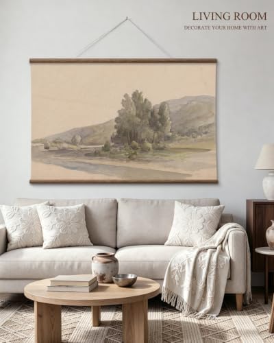 VIYYIEA Extra Large Canvas Wall Art, Vintage River Landscape Scroll Print - Image 4