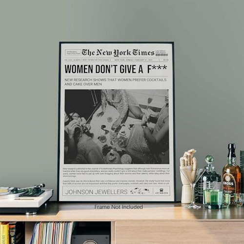 Vintage Black And White Wall Art 8x12in Unframed Trendy Girly Newspaper - Image 3