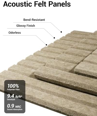 16 Pack Self-Adhesive Acoustic Wall Panels-Deep Camel - Image 3