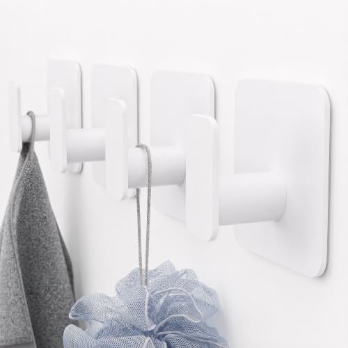 Aikzik White Hooks for Hanging Heavy Duty, Adhesive Hooks for Shower, - Image 2