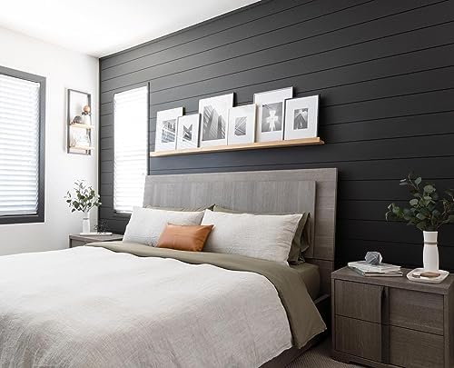 Real Wood Wall Planks-5" White Shiplap Panel Peel and Stick 10Pack 12.5SqFt by Luxdecor