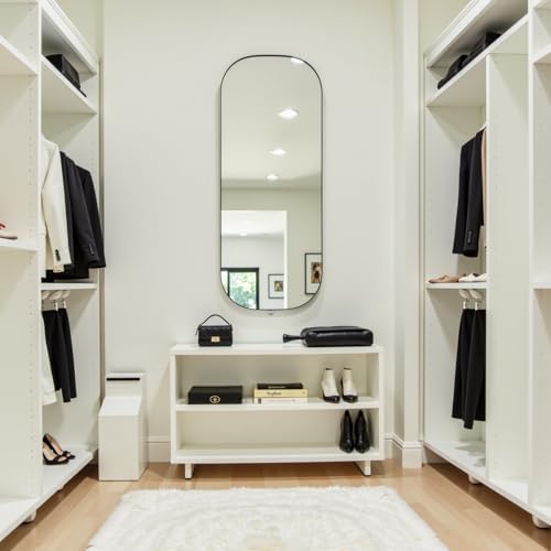 Long Oval Mirror Black Full Length Mirror 18"x47" Pill Shapd Wall Mirror - Image 3