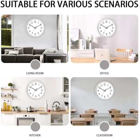 12 Inch Wall Clock Battery Operated Silent Non Ticking Quartz - Image 6