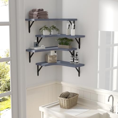 ROMGUAR CRAFT Corner Floating Shelves Wall Mounted Set of 4 - Image 6
