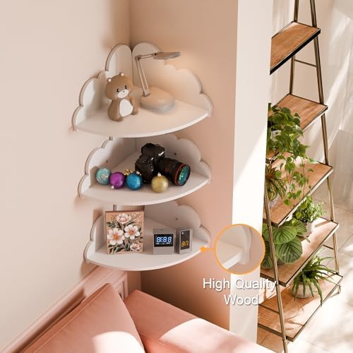 Solid Wood Cloud Floating Corner Shelves - Image 5