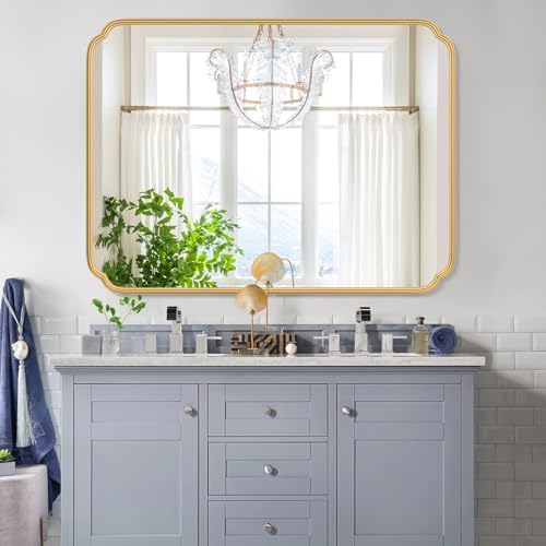 Ferytange 30" x 40" Gold Bathroom Mirror - Image 3
