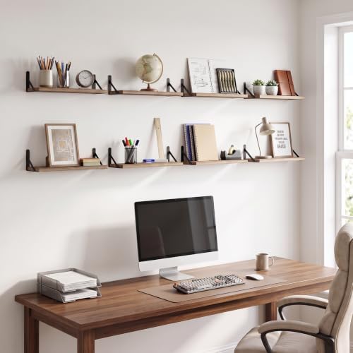 Fixwal Width 4.75 Inches Floating Wall Shelves, Light Carbonized - Image 5