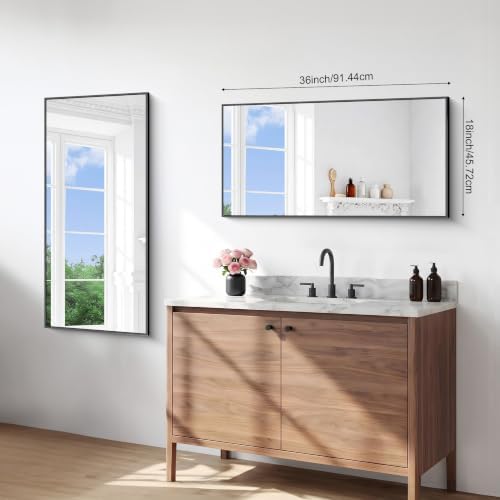 BONEWEI Bathroom Mirror, 18x36 inch Wall Mirror - Image 7