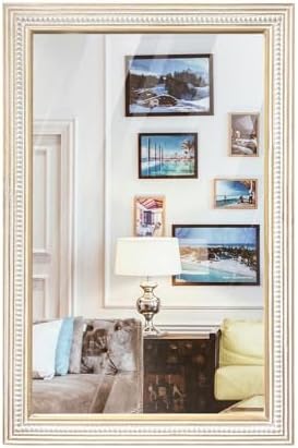36x24 Inch Wooden Rectangular Wall Mirror, Farmhouse Decorative Mirrors by ReflintoWallDecor