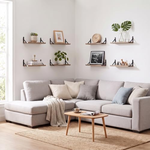 Fixwal Width 4.75 Inches Floating Wall Shelves, Light Carbonized - Image 2