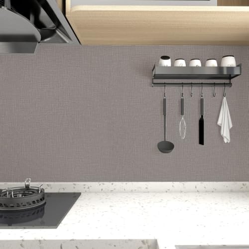 Dark Gray Grasscloth Peel and Stick Wallpaper 23.6"x200" - Image 7