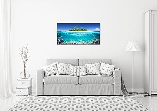Tropical Island Coral Reef Landscape Canvas Wall Art - Image 5