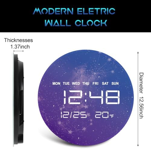 Digital Wall Clock, LED Scorpio Design, Temperature Display - Image 2
