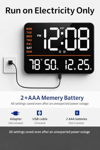 16" Large Digital Wall Clock - Image 5