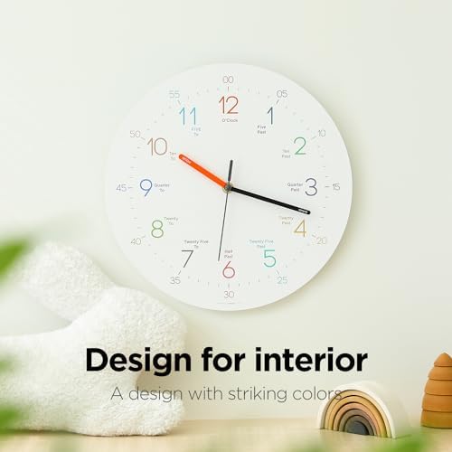 mooas Easy Learning Flatwood Wall Clock - Image 4