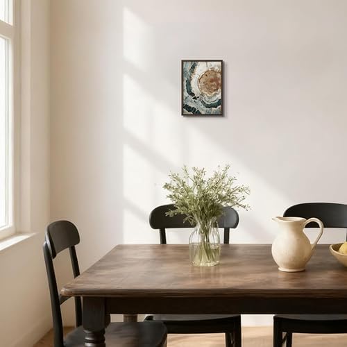 Abstract Nature Framed Wall Art, Modern Boho Tree Ring Canvas Prints - Image 4
