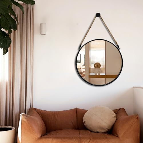 POZINO 20" Round Wall Mirror - Image 6