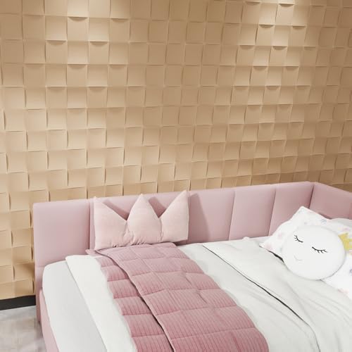 Checkered Acoustic Panels 2-Pack 23.6"x23.6" 3D Wood Grain Sound Absorbing Panel - Image 3