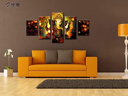 DJSYLIFE Large 5 Pieces Lord Ganesha Indian Wall Decor - Image 3
