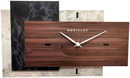 Westclox Modern Fusion Wall Clock – Layered Wood and Marble-Inspired Design by Westclox