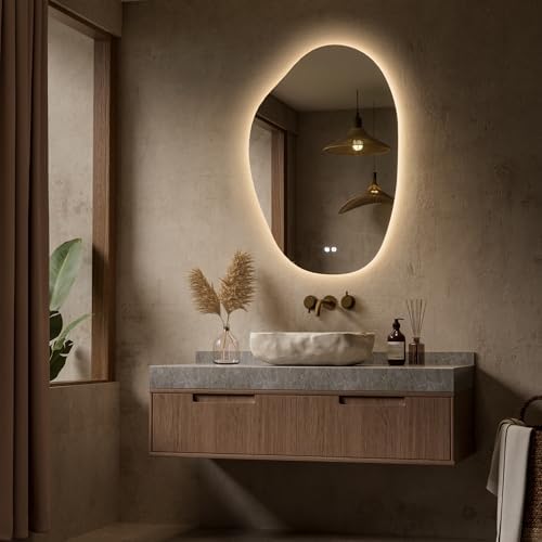 Keonjinn 24 x 36 Inch Irregular Bathroom Mirror - Image 2