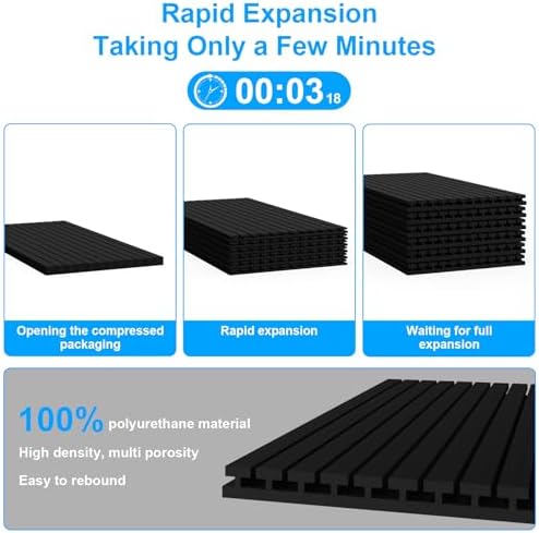 2 Pack Sound Proof Foam Panels for Walls, High Density Black Sound Deadening - Image 4
