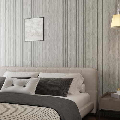 Light Grey 3D Wood Wall Panels Peel and Stick Herringbone - Image 6