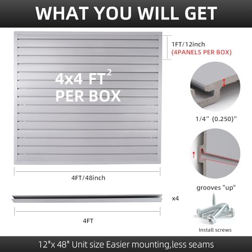 FRAYSCENT Slat Wall Paneling Garage Wall Organizer, Slatwall Panels Garage Tool - Image 3