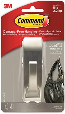Command Large Modern Reflections Metal Hook, Brushed Nickel, Decorate by Unknown