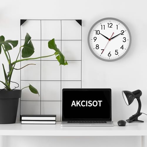 AKCISOT 10 Inch Wall Clock, Silent Battery Operated Analog Clock - Image 3