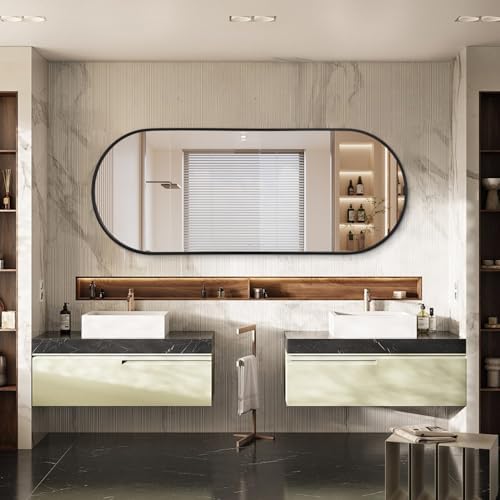 JJUUYOU Oval Full Length Mirror Long - Image 3