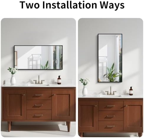 KOCUUY Black Mirror, Vanity Mirror, Large Rectangle Mirror - Image 6