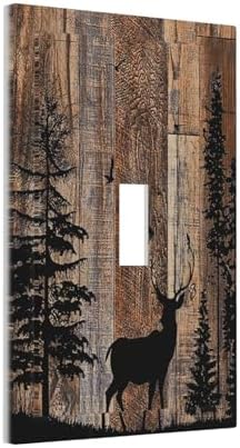 Decorative Light Switch Cover Rustic Forest Antler Elk Deer Silhouettes Animals - Image 2