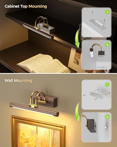 Picture Light, 12.6″ Wireless Battery Operated Rechargeable LED Wall Light - Image 6