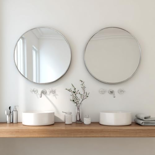 Sunniry Silver Bathroom Mirror 30 inch, 2 Pack Wall Mirror - Image 4