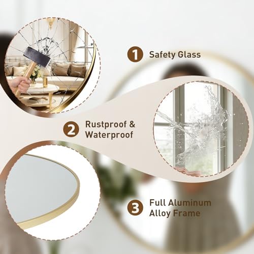NEWBULIG 20 Inch Round Wall Mirror, Bathroom Mirrors - Image 4