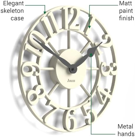 JONES CLOCKS® Lighthouse wall Clock | Sculptural Skeleton Clock | Cream - Image 6