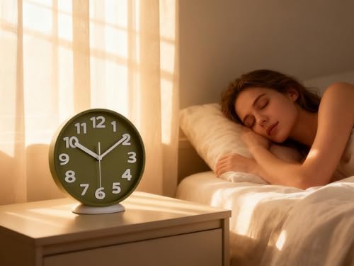 45MinST 8-Inch Green Modern Wall Clock – Silent Non-Ticking, 3D Large Numbers - Image 2
