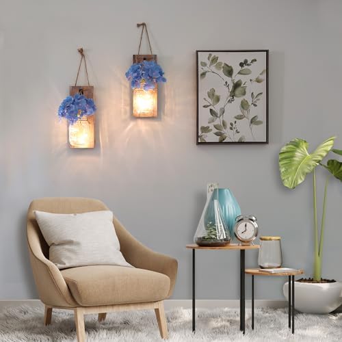 Farmhouse Wall Decor Sconce Set of 2, Rustic Brown - Image 4