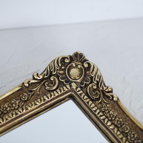 OIGUMR Wall Mirror, Freestanding or Wall Mount, Antique Gold, 13x 16 inch - Image 6