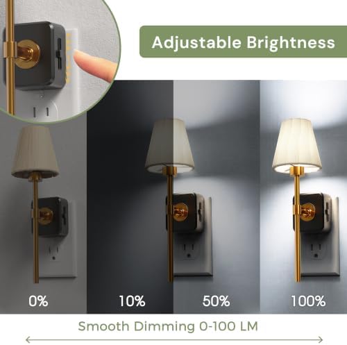 L LOHAS LED Night Lights Plug into Wall, Pleated Fabric Cover Night Light - Image 3