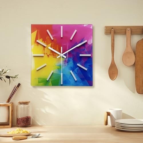Square Glass Wall Clocks Battery Operated 14 Inch - Image 4
