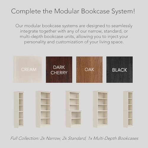 JAHRSTIM Halston Standard Bookcase w/Doors, Cabinet Bookshelf - Image 4