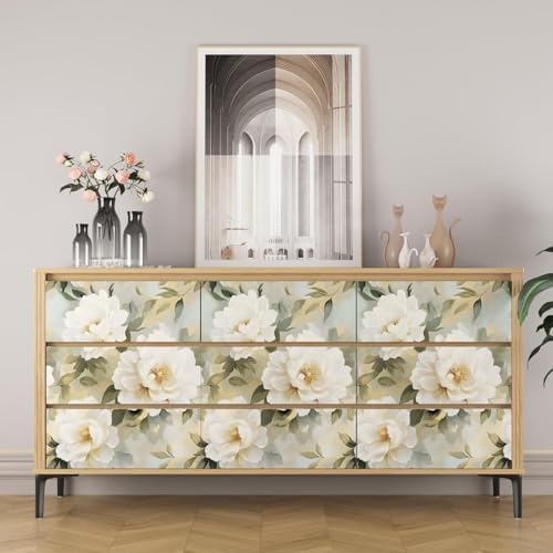 Laatse Vintage White Beige Peony Floral Botanical Wallpaper 17.5"x393" - Image 3